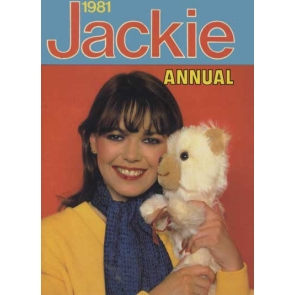The Jackie 1981 annual, published in August 1980. Jackie was a well-known teenage girl's annual based on the popular magazine of the same name with articles on fashion, pop, beauty, stories, quizzes and advice. The Jackie annuals ran from 1975 (published in August 1974) until 1994 (published in August 1993) although a series of the 'Best of Jackie' annuals appeared in the mid and late 2000's.
