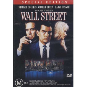 Wall Street 9321337020693 Twentieth Century Fox (1987) Crime | Drama USA | English | Color | 02:06 A young and impatient stockbroker is willing to do anything to get to the top, including trading on illegal inside information taken through a ruthless and greedy corporate raider, whom takes the youth under his wing.