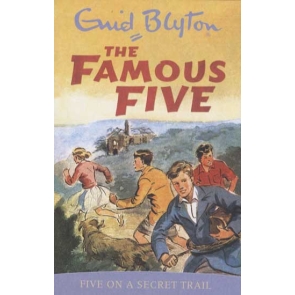 Enid Blyton - Five On A Secret Trail Anne and George are camping out and eagerly awaiting the boys' arrival. But one night, Anne sees a mysterious face at the window of the ruined cottage close by--and then the others see ghostly lights...Anne wants to go home but the others are determined to stay. WHo is snooping around the cottage--and why is a nearby gang trying to make the Five leave?