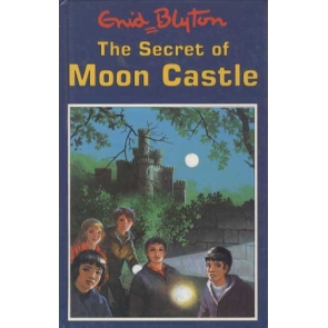 The Secret of Moon Castle Enid Blyton Prince Paul's family rent Moon Castle - a place said to have a violent and mysterious past. Mike, Peggy, Nora and Jack discover that weird things happen there - books leap off library shelves, paintings come alive and deserted tin mines light up with fiery glow.